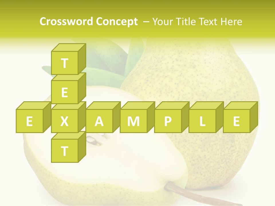 A Pear And A Pear Slice On A White Background PowerPoint Template