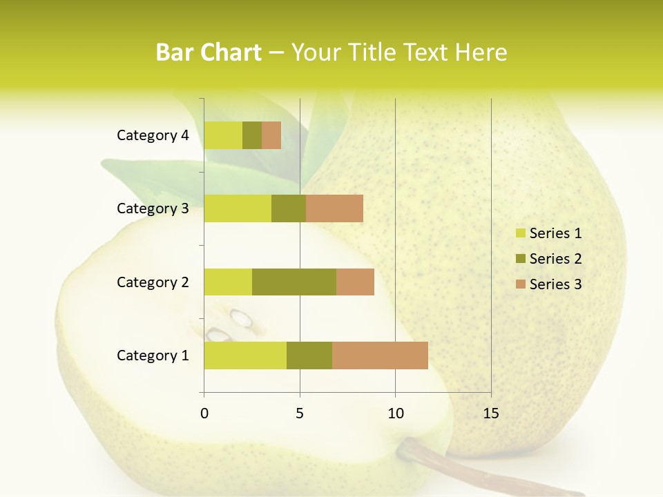 A Pear And A Pear Slice On A White Background PowerPoint Template