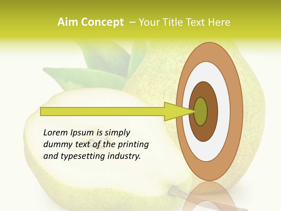 A Pear And A Pear Slice On A White Background PowerPoint Template