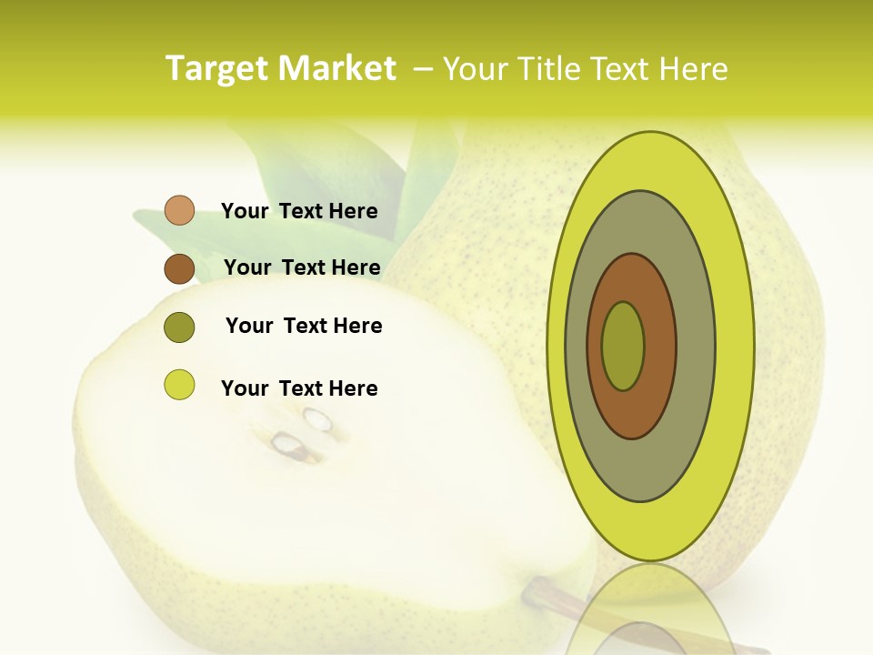 A Pear And A Pear Slice On A White Background PowerPoint Template