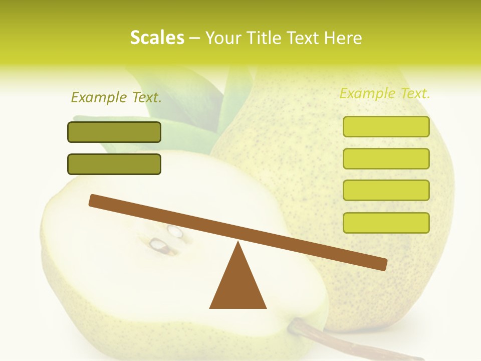 A Pear And A Pear Slice On A White Background PowerPoint Template