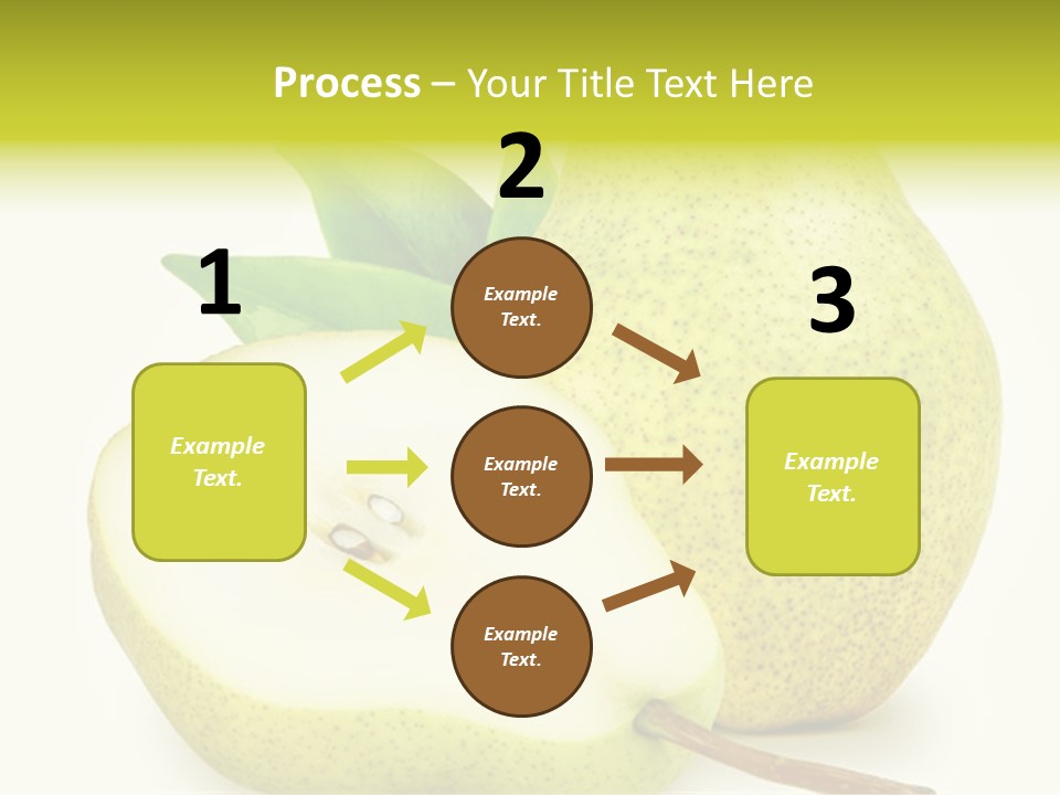 A Pear And A Pear Slice On A White Background PowerPoint Template