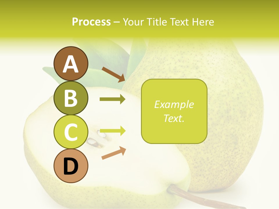 A Pear And A Pear Slice On A White Background PowerPoint Template