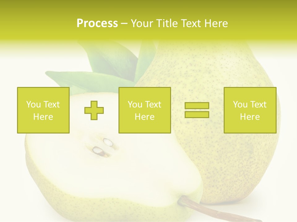A Pear And A Pear Slice On A White Background PowerPoint Template