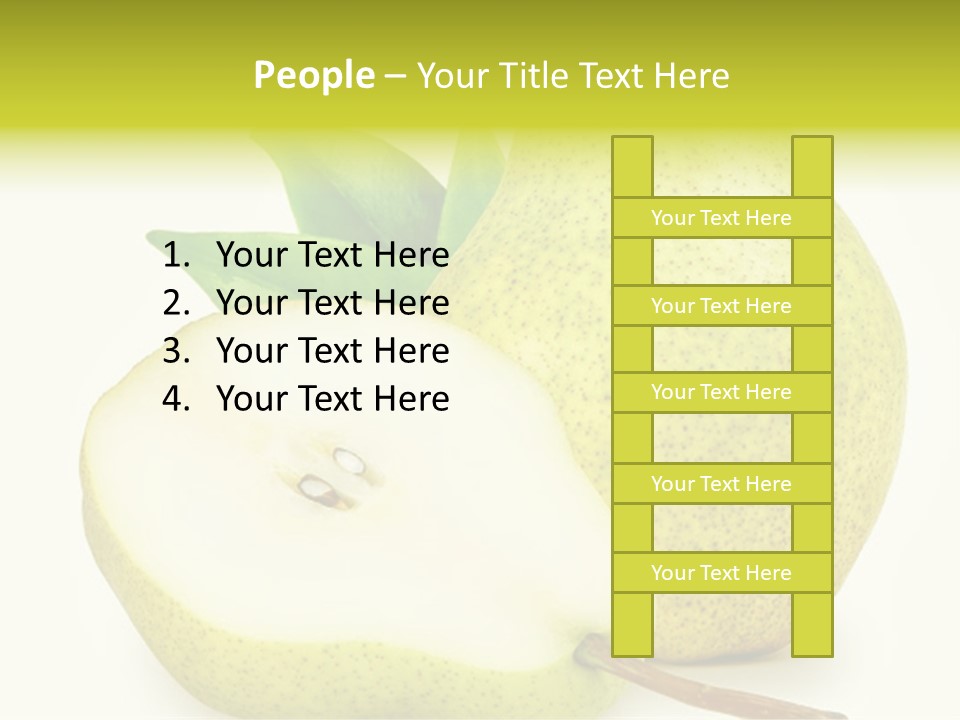 A Pear And A Pear Slice On A White Background PowerPoint Template