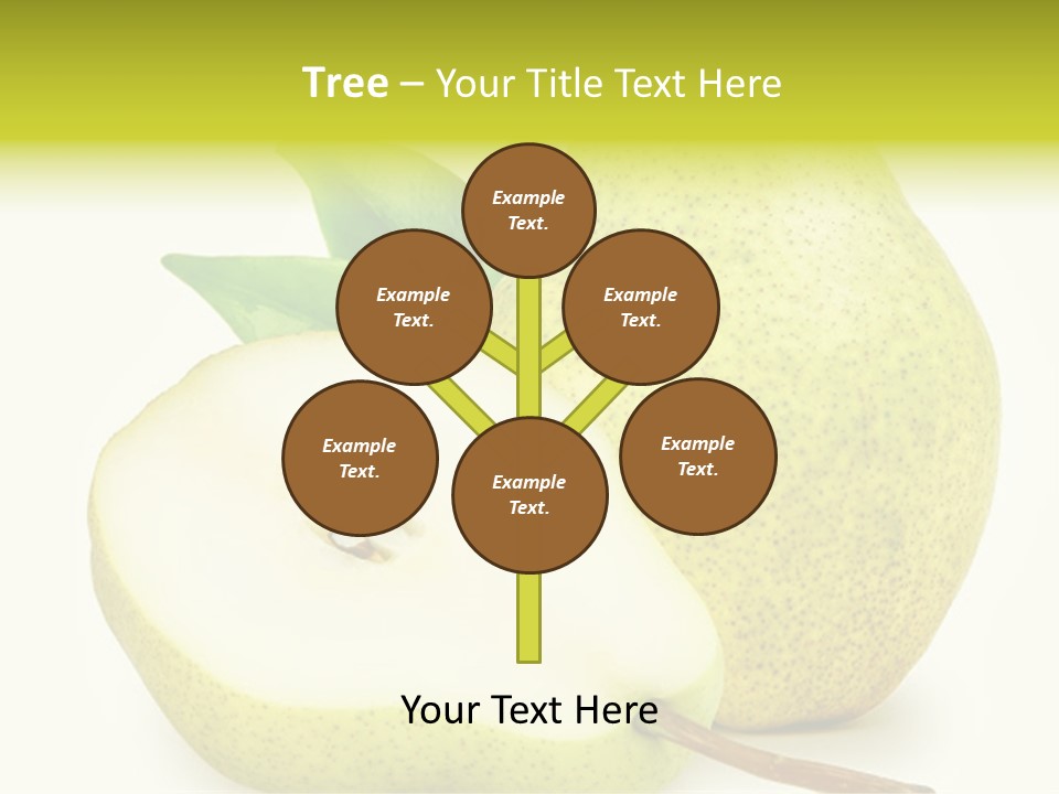 A Pear And A Pear Slice On A White Background PowerPoint Template