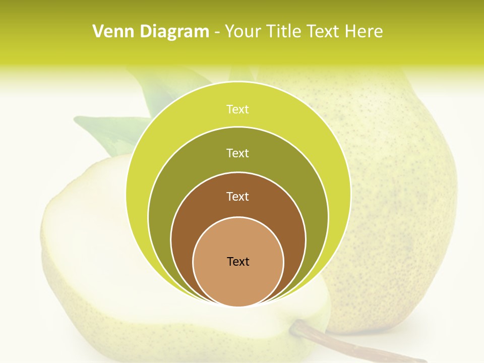 A Pear And A Pear Slice On A White Background PowerPoint Template