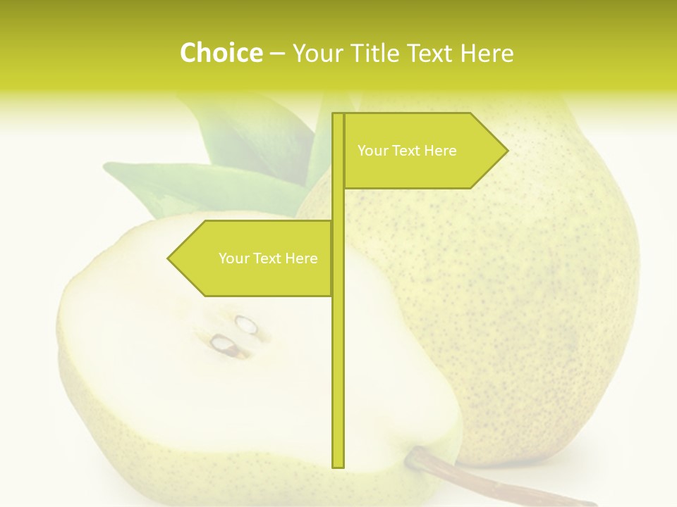 A Pear And A Pear Slice On A White Background PowerPoint Template
