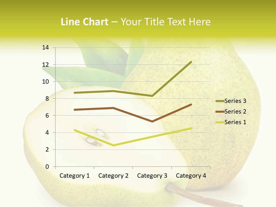 A Pear And A Pear Slice On A White Background PowerPoint Template