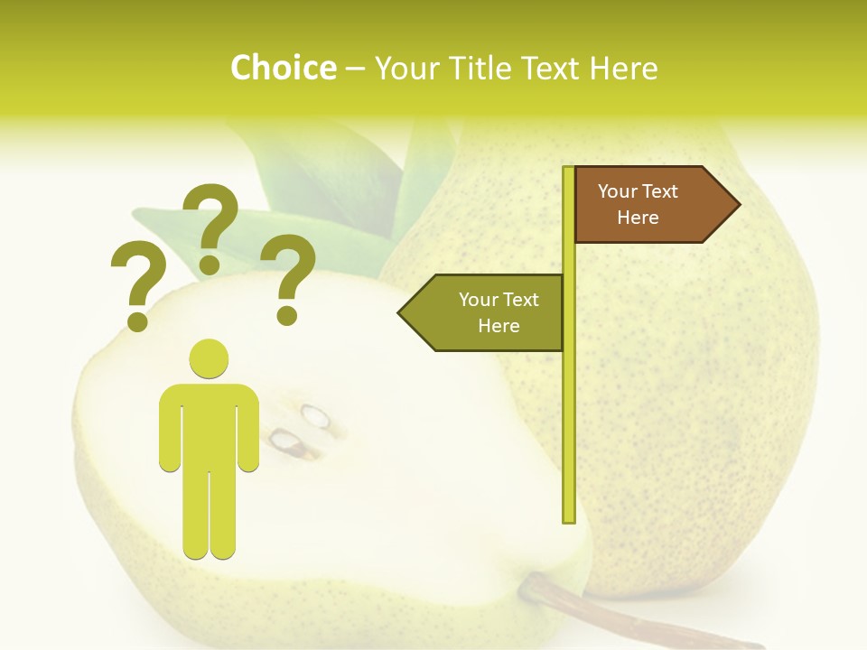 A Pear And A Pear Slice On A White Background PowerPoint Template