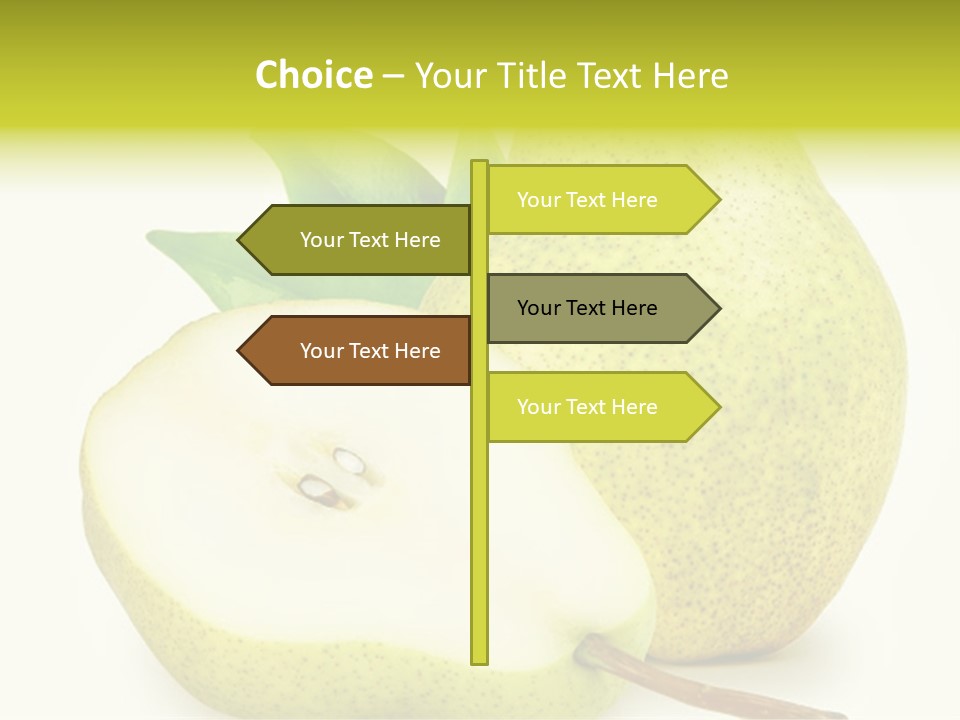 A Pear And A Pear Slice On A White Background PowerPoint Template