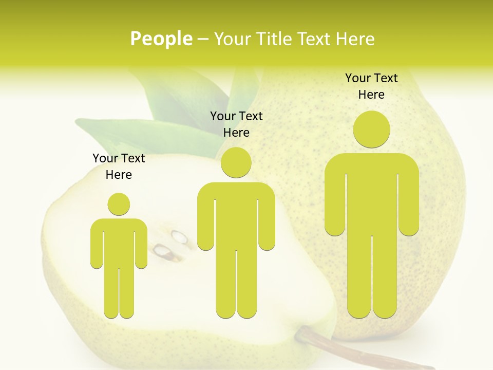 A Pear And A Pear Slice On A White Background PowerPoint Template