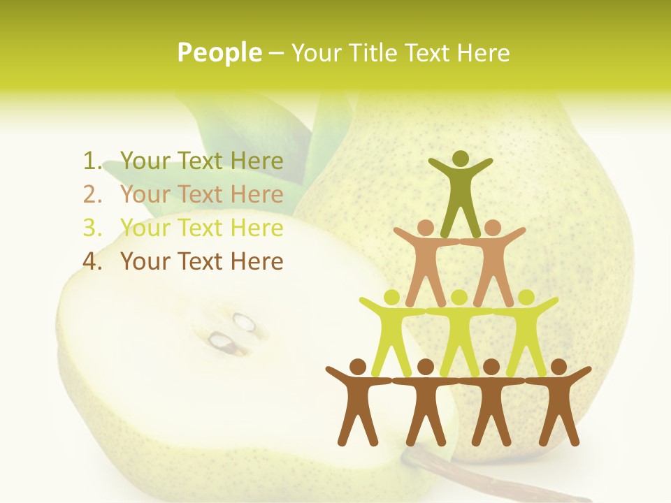 A Pear And A Pear Slice On A White Background PowerPoint Template