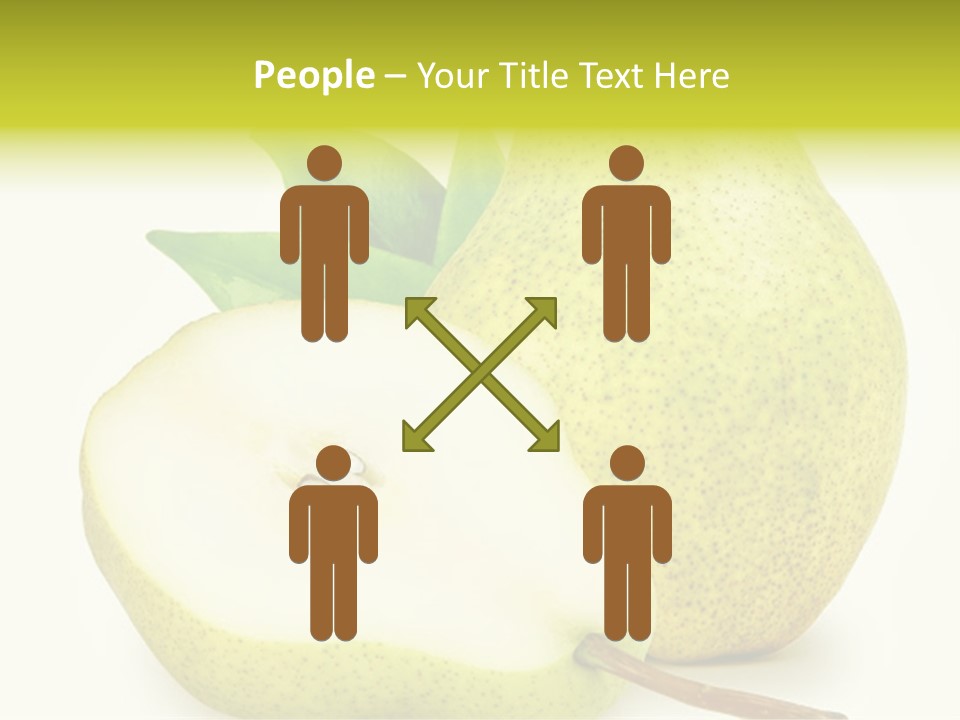 A Pear And A Pear Slice On A White Background PowerPoint Template