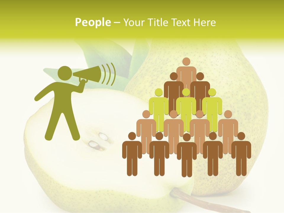 A Pear And A Pear Slice On A White Background PowerPoint Template