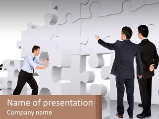 A Group Of Men Standing Next To Each Other In Front Of A Wall PowerPoint Template