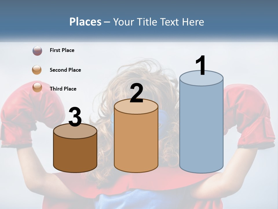 A Little Girl Dressed As A Super Hero PowerPoint Template