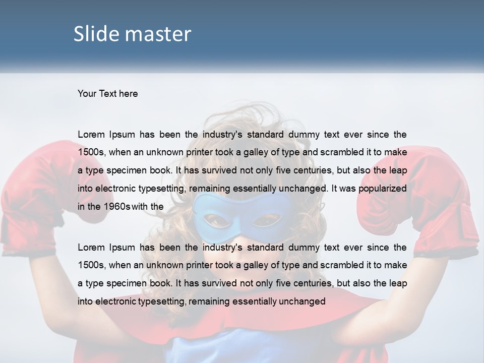 A Little Girl Dressed As A Super Hero PowerPoint Template