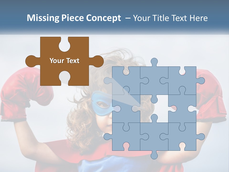 A Little Girl Dressed As A Super Hero PowerPoint Template