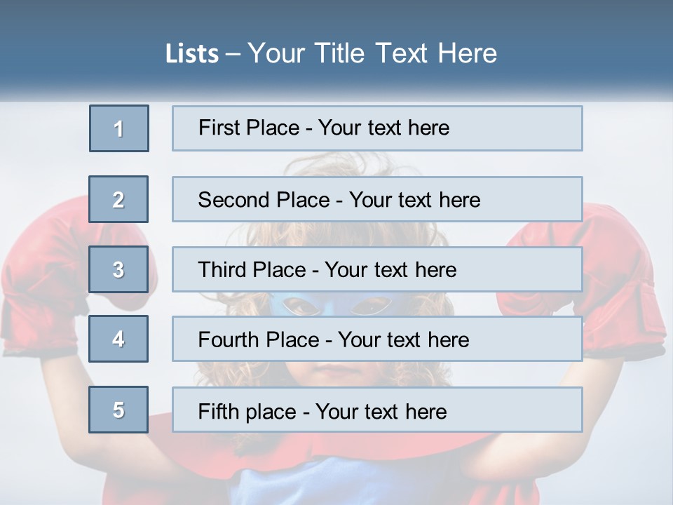 A Little Girl Dressed As A Super Hero PowerPoint Template