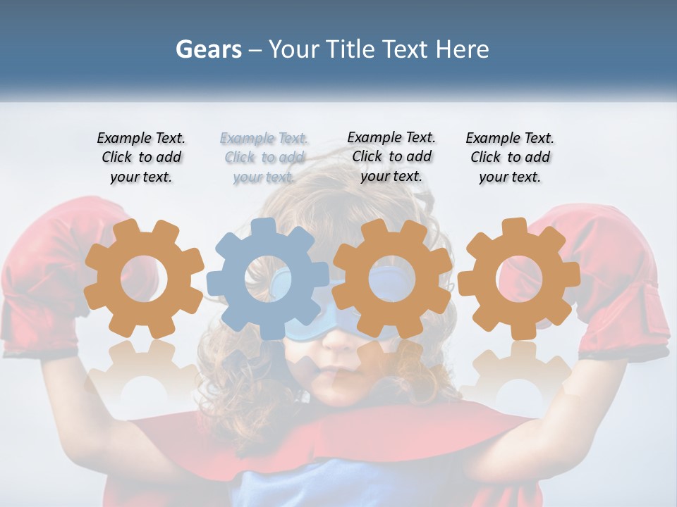 A Little Girl Dressed As A Super Hero PowerPoint Template