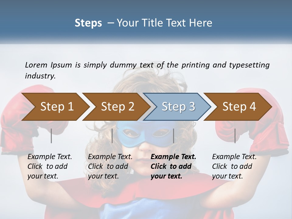 A Little Girl Dressed As A Super Hero PowerPoint Template