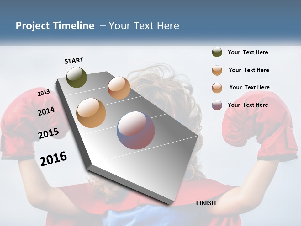 A Little Girl Dressed As A Super Hero PowerPoint Template