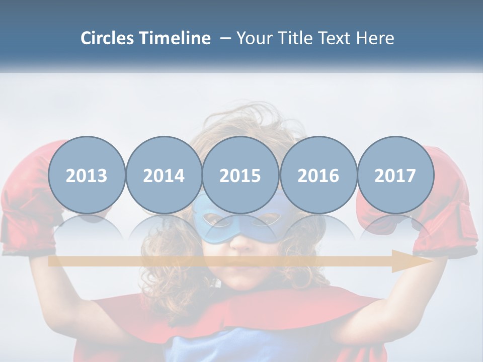 A Little Girl Dressed As A Super Hero PowerPoint Template