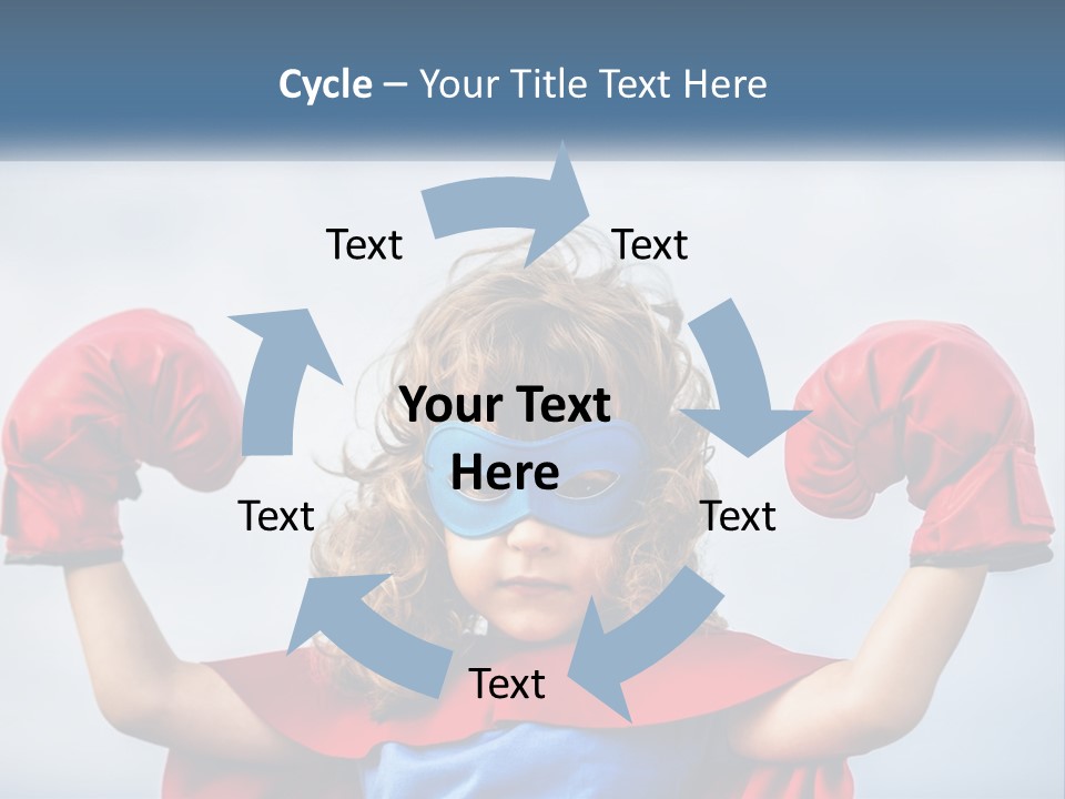 A Little Girl Dressed As A Super Hero PowerPoint Template