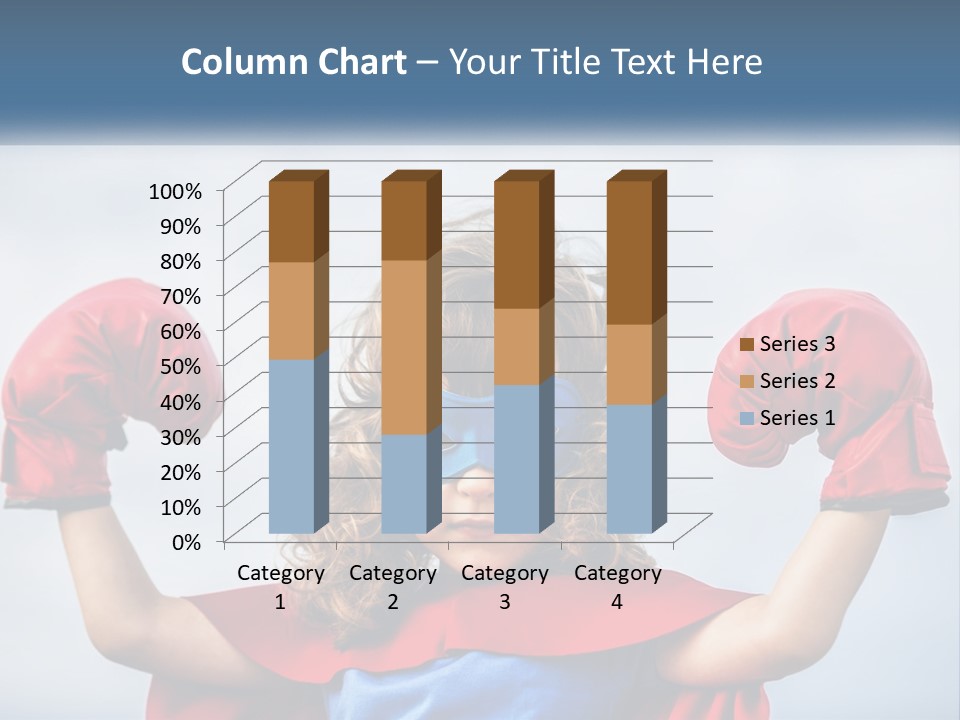 A Little Girl Dressed As A Super Hero PowerPoint Template