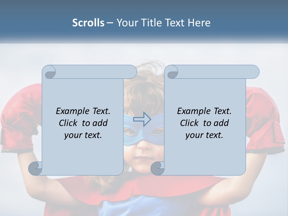 A Little Girl Dressed As A Super Hero PowerPoint Template