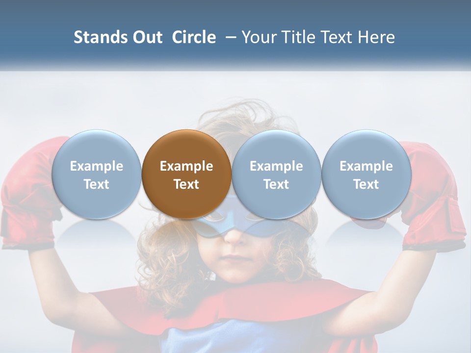A Little Girl Dressed As A Super Hero PowerPoint Template