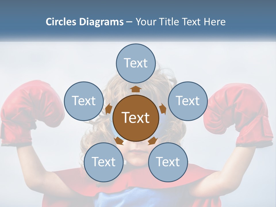 A Little Girl Dressed As A Super Hero PowerPoint Template