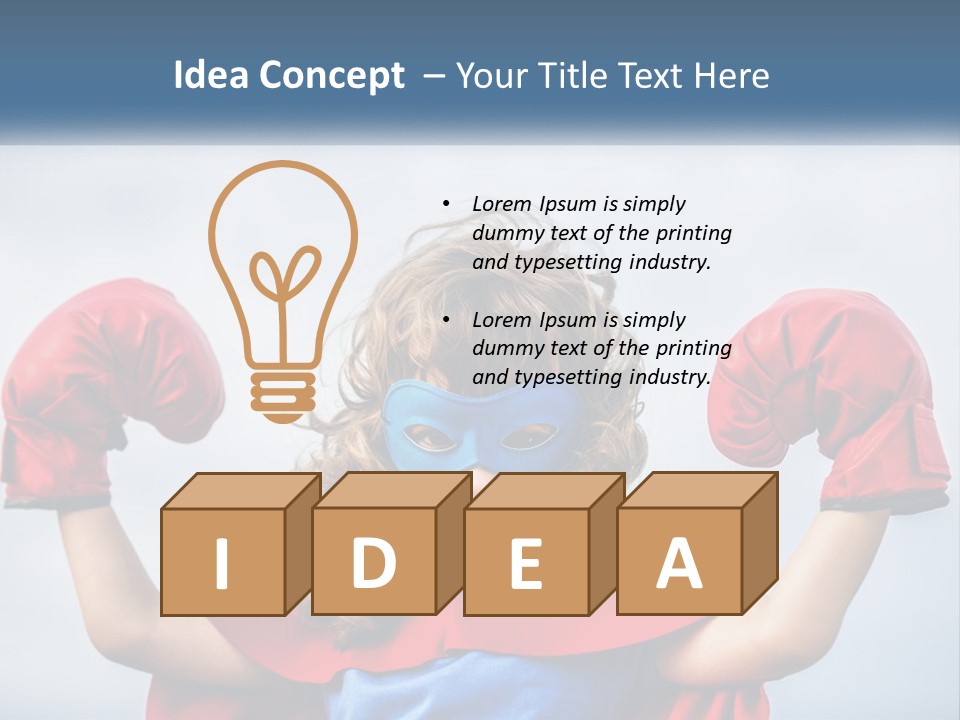 A Little Girl Dressed As A Super Hero PowerPoint Template