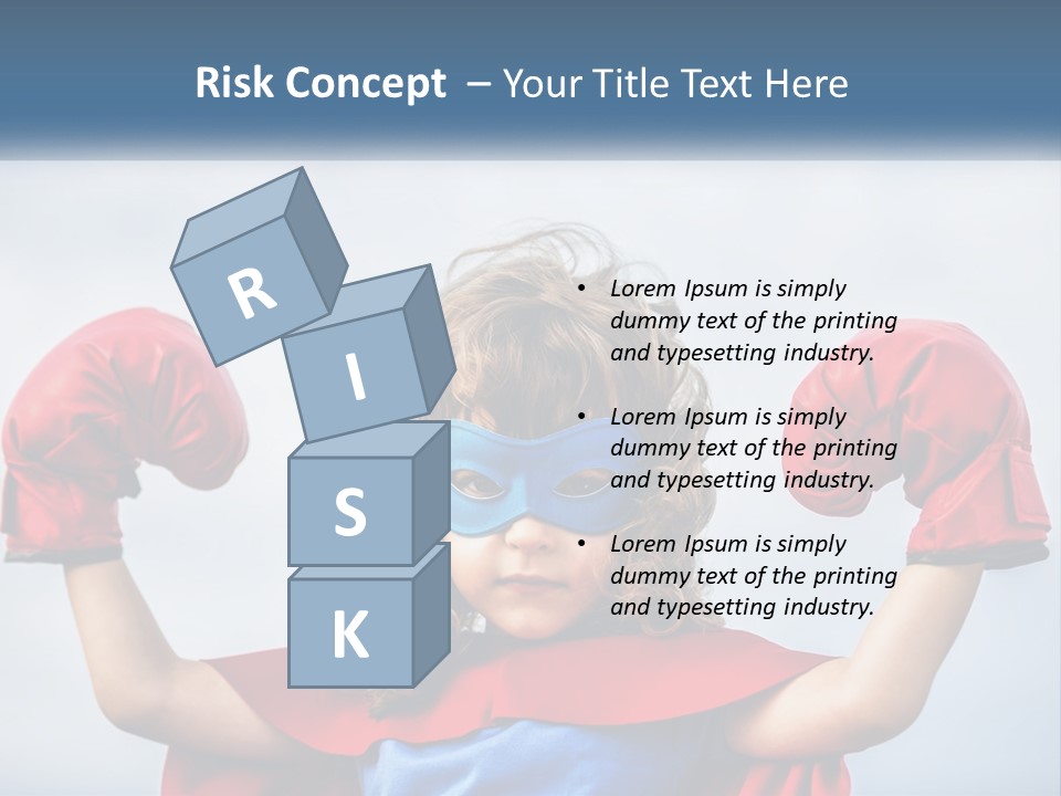 A Little Girl Dressed As A Super Hero PowerPoint Template