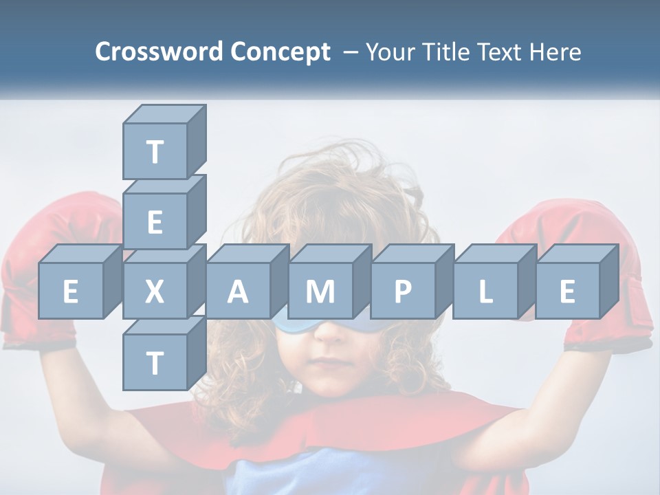 A Little Girl Dressed As A Super Hero PowerPoint Template