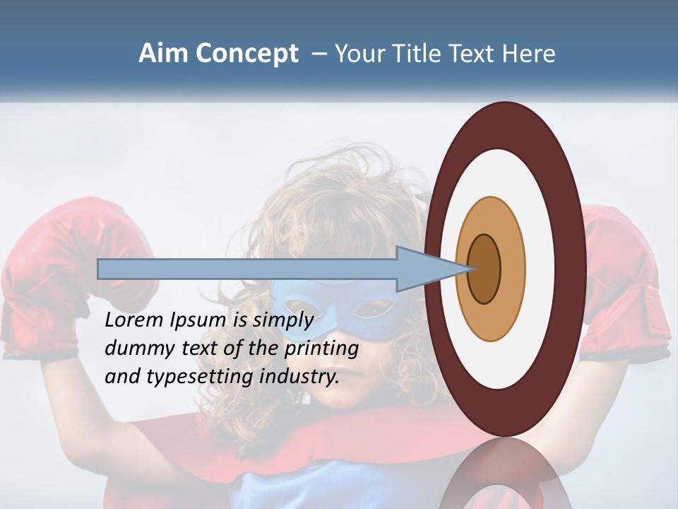 A Little Girl Dressed As A Super Hero PowerPoint Template