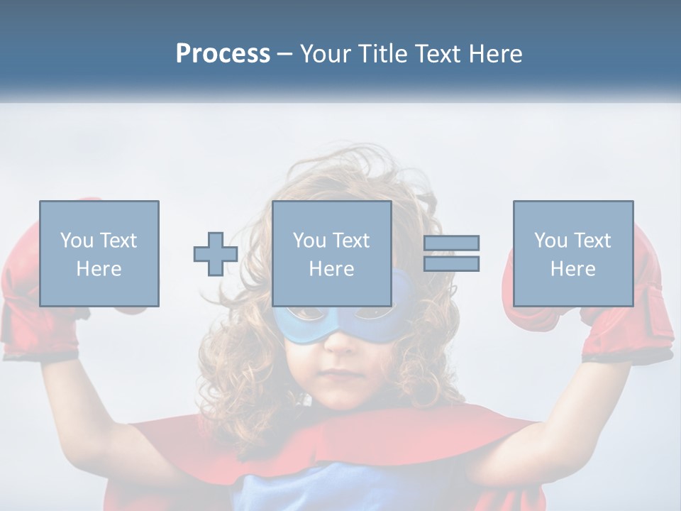 A Little Girl Dressed As A Super Hero PowerPoint Template