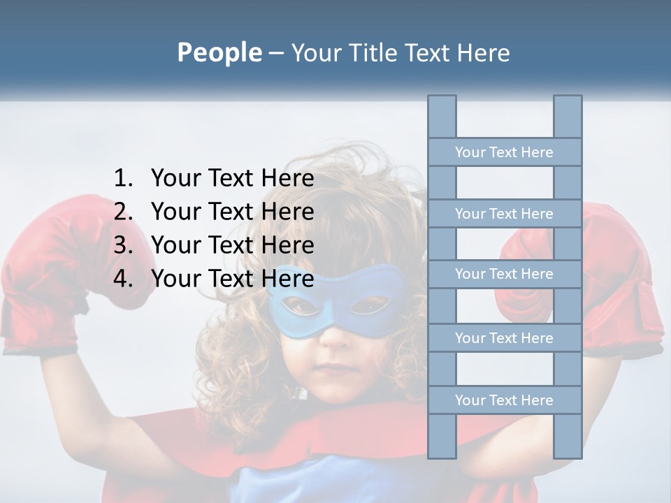 A Little Girl Dressed As A Super Hero PowerPoint Template