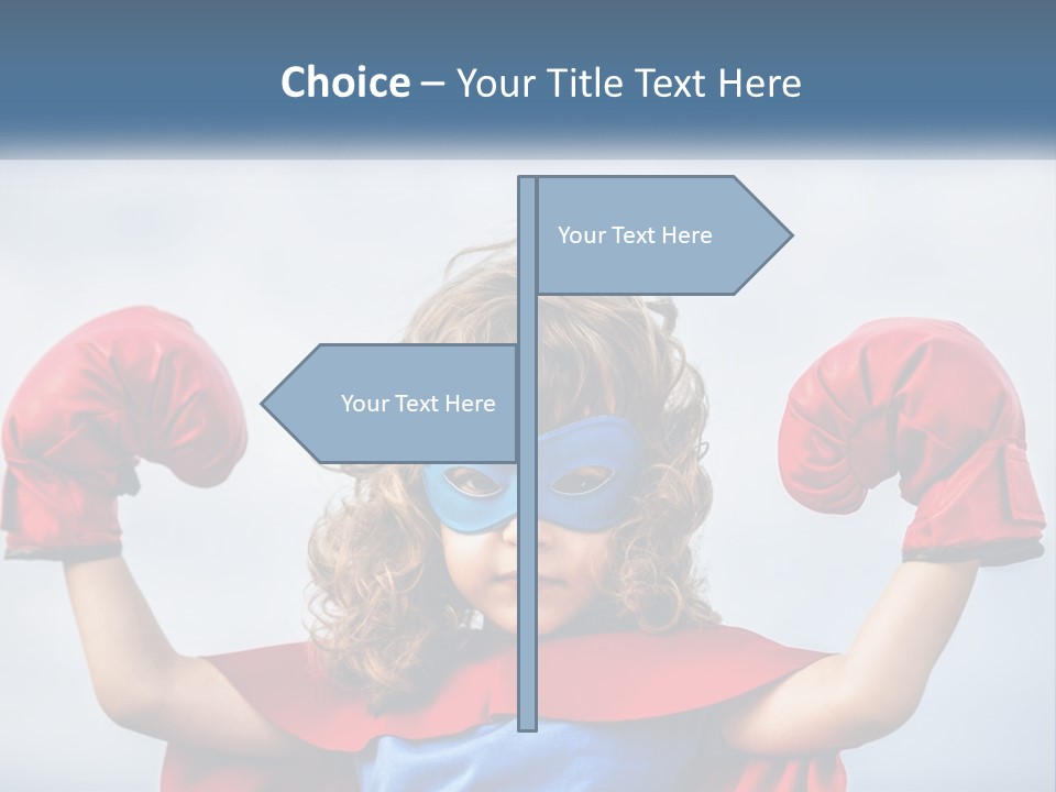 A Little Girl Dressed As A Super Hero PowerPoint Template