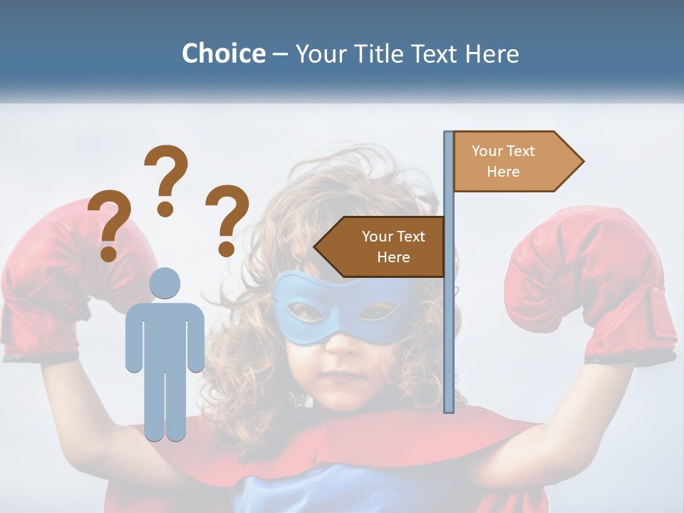 A Little Girl Dressed As A Super Hero PowerPoint Template
