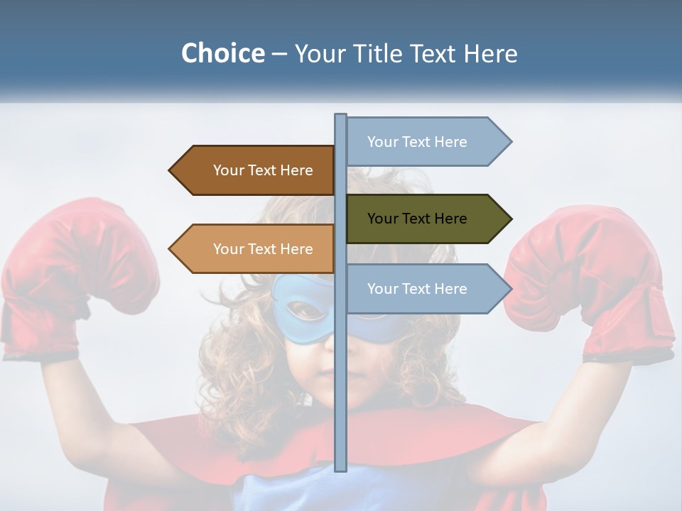 A Little Girl Dressed As A Super Hero PowerPoint Template