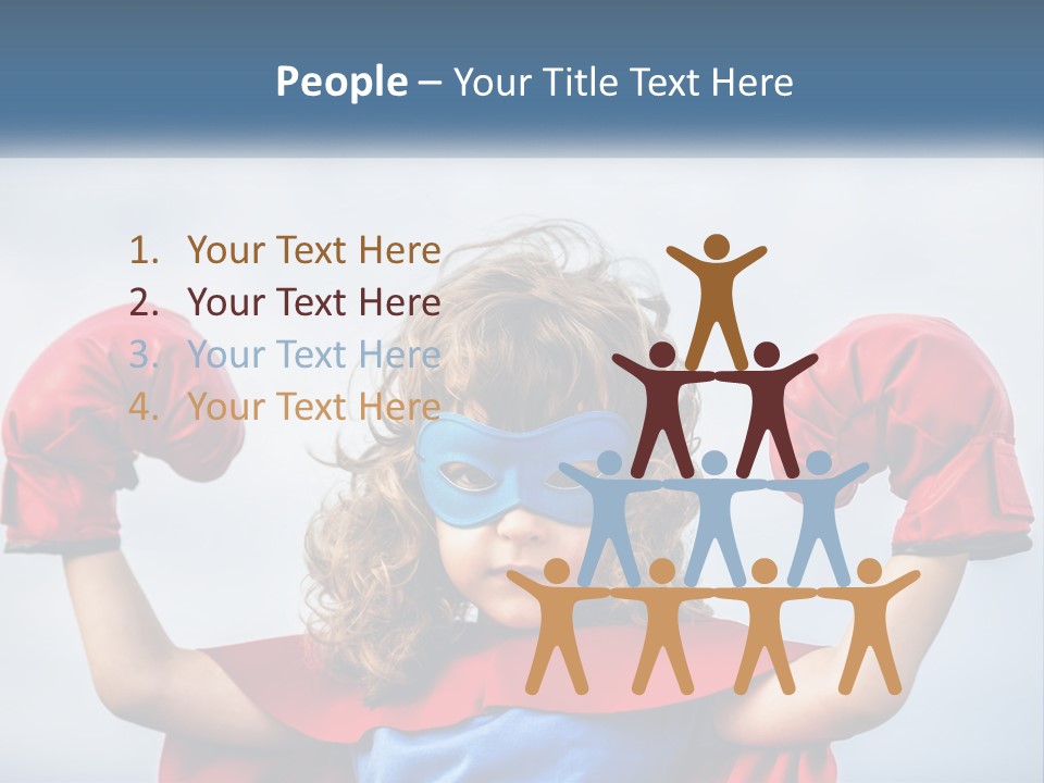 A Little Girl Dressed As A Super Hero PowerPoint Template