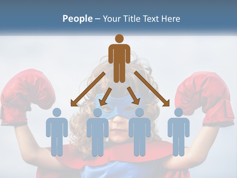 A Little Girl Dressed As A Super Hero PowerPoint Template