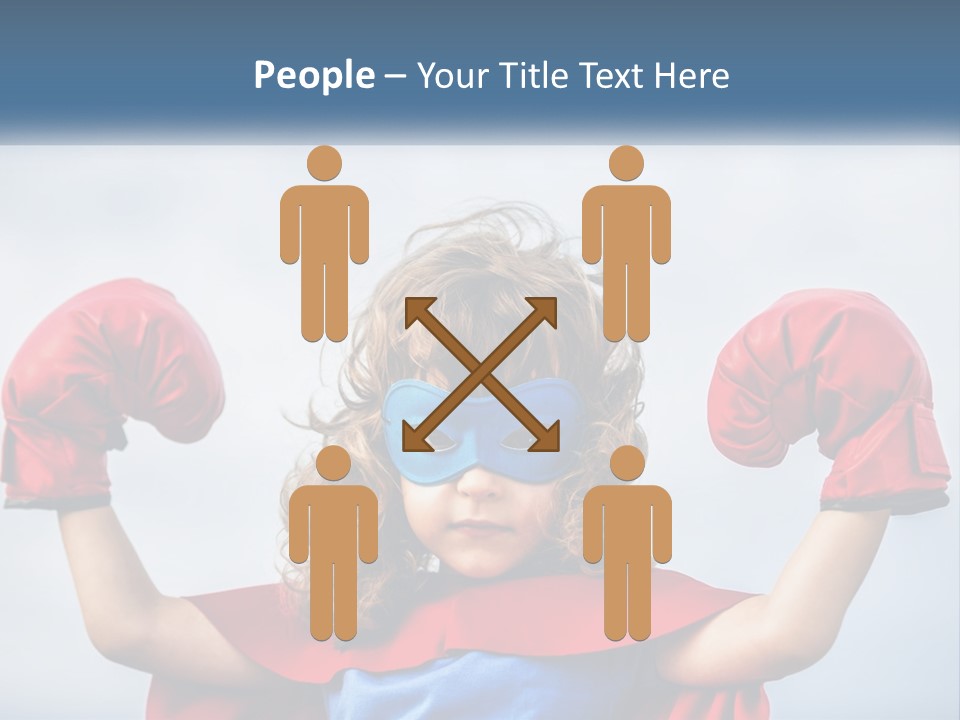 A Little Girl Dressed As A Super Hero PowerPoint Template