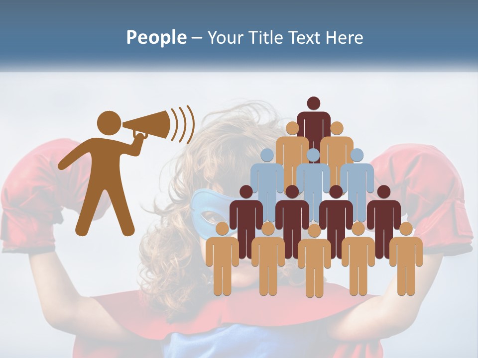 A Little Girl Dressed As A Super Hero PowerPoint Template