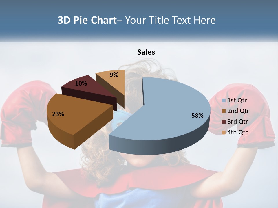 A Little Girl Dressed As A Super Hero PowerPoint Template