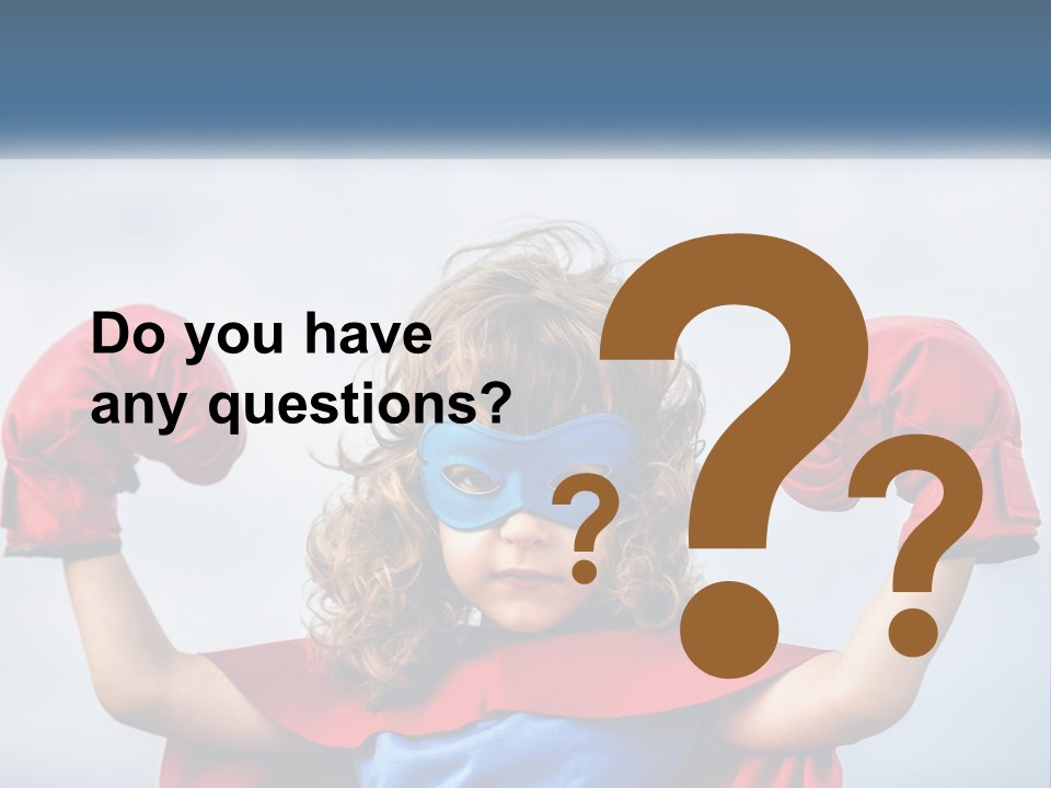 A Little Girl Dressed As A Super Hero PowerPoint Template