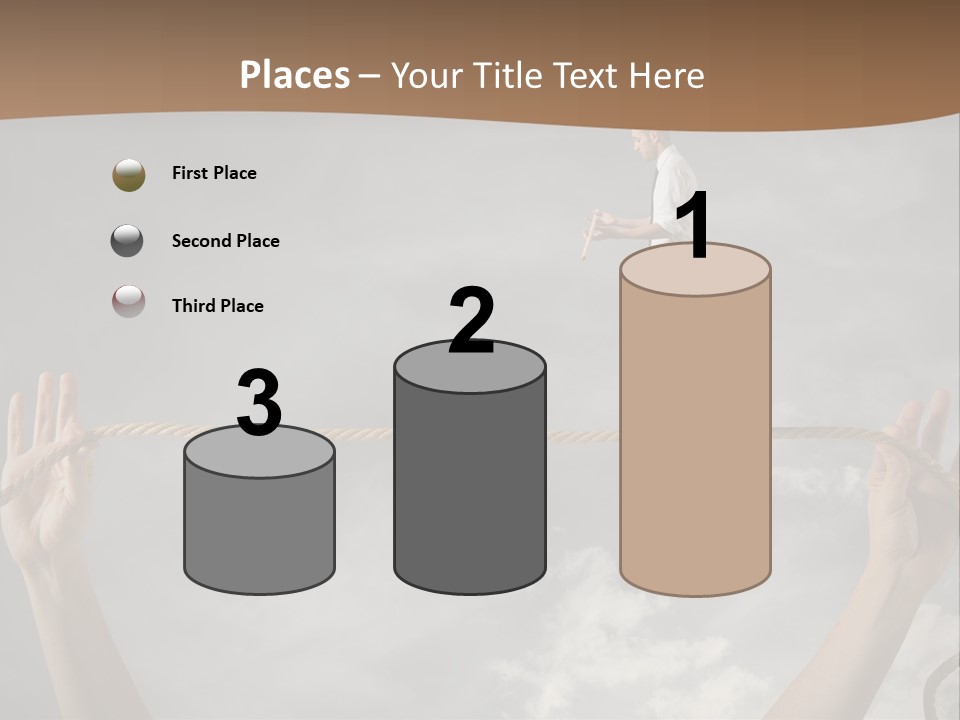 A Man Is Walking On A Rope With His Hands PowerPoint Template