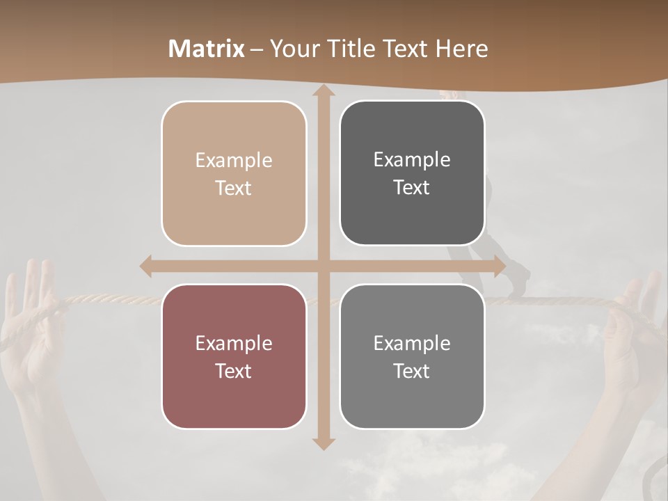 A Man Is Walking On A Rope With His Hands PowerPoint Template